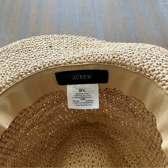 J. Crew Tan Straw Packable Fedora Hat - Picture 2 of 2
